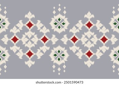 Ikat pattern embroidery ethnic oriental pattern traditional.Indian style,geometric art ornament folk pattern ethnic abstract. seamless fabric.Design for carpet,cover.wallpaper,wrapping,fabric,clothing