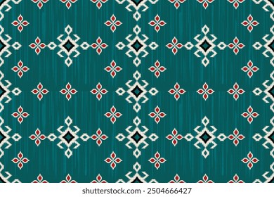 Ikat pattern embroidery ethnic oriental pattern traditional. Aztec geometric art ornament folk pattern ethnic abstract art. seamless fabric. Design for carpet,cover.wallpaper,wrapping,fabric,clothing