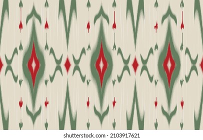Ikat Pattern Ethnic abstract Seamless in tribal, Design for carpet, wallpaper, clothing, wrapping, textile, tissue, decorative folk embroidery, native ikat fabric. Aztec geometric art ornament print. 