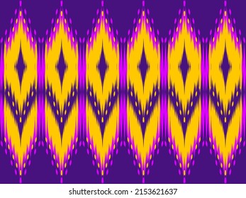 Ikat pattern. Ethnic Aztec fabric carpet native boho chevron textile. Geometric batik pattern oriental traditional vector illustrations. Embroidery style.