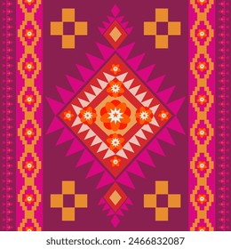 Ikat Pattern Ethnic Geometric native tribal boho motif aztec textile fabric carpet mandalas African American background backdrop illustrations tile paper flower texture fabric ceramic wallpaper