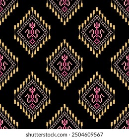 Patrón Ikat Étnico Geométrico nativo tribal boho motivo azteca tela tela alfombra mandalas Fondo afroamericano ilustraciones azulejo papel textura de la flor tela Fondo de pantalla de cerámica