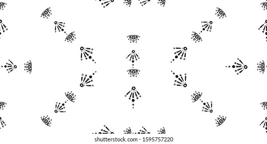 Ikat pattern ethnic indian ornamental black and white illustration. Navajo motif texture ornate  design for surface print. Black and white background