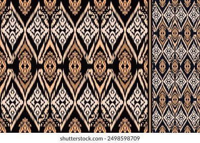  Patrón ikat, patrón étnico ikat sin fisuras, estilo africano, Vector Abstractas, bordado Chevron, bordado Paisley, patrón aborigen navajo, motivos aztecas y tribales, estilo dibujado a mano de Vector.