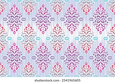 padrão ikat, padrão étnico sem emenda ikat, estilo africano, vetor abstrato, bordado Chevron, bordado Paisley, padrão aborígene Navajo, motivos astecas e tribais, estilo desenhado à mão vetor.