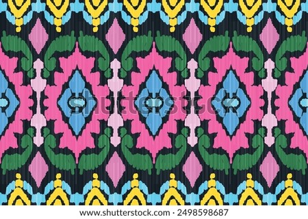  ikat pattern, Ethnic ikat seamless pattern, African style, Abstract vector, Chevron embroidery, Paisley embroidery, Navajo aboriginal pattern, Aztec and tribal motifs, Vector hand drawn style.