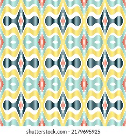 Patrón Ikat Étnica Textil Tribal Americano Fabric Geométrico.