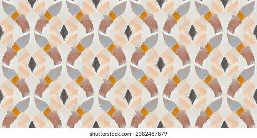 Ikat pattern. Ethnic tribal, boho colors seamless wallpaper.  Ethnic Ikat abstract background art.Illustration for greeting cards, printing and other design project.