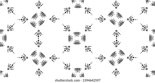 Ikat pattern etnic indian ornamental black and white illustration. Navajo motif texture ornate  design for surface print. Black and white background