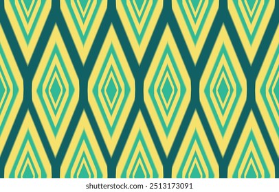 Tecido padrão Ikat com 3 sombras harmoniosas, apresentando belos desenhos orgânicos. Ideal para moda, design de interiores e artesanato, adicionando elegância e estilo a qualquer projeto