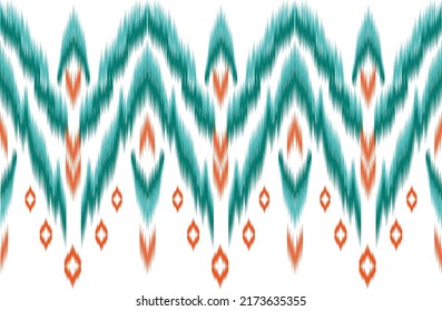 ikat pattern fabric . design fabric for clothing ethnic native pattern motif  vector colorful boho pattern textile design  background wallpaper illustration seamless modal. Suitable for a variety.