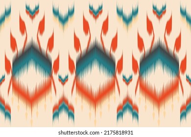 tela de patrón de ikat. tela de diseño para la textil de origen étnico nativo motivo vectorial colorido patrón boho diseño textil fondo ilustración de fondo papel tapiz sin costura modal. Adecuado para una variedad.