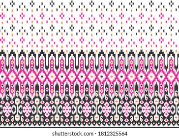 patrón de ikat para impresión de tela y fondo y textura y decoración de azulejos o caseros y uso de diseño de bordes