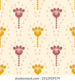 Ikat pattern, flowers, fabric, skirt, curtain, clothes,garment 