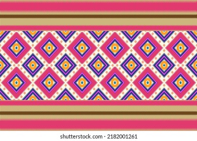 

Ikat pattern . Geometric chevron abstract illustration, wallpaper. Tribal ethnic vector texture. Aztec style. Folk embroidery. Indian, Scandinavian, African rug.design for carpet,sarong and batik.