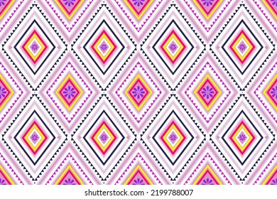Ikat pattern . Geometric chevron abstract illustration, wallpaper. Tribal ethnic vector texture. Aztec style. Folk embroidery. Indian, Scandinavian, African rug.design for carpet,sarong and batik.
