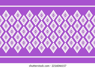 Ikat pattern . Geometric chevron abstract illustration, wallpaper. Tribal ethnic vector texture. Aztec style. Folk embroidery. Indian, Scandinavian, African rug.design for carpet,sarong.purple pastel 