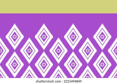 Ikat pattern . Geometric chevron abstract illustration, wallpaper. Tribal ethnic vector texture. Aztec style. Folk embroidery. Indian, Scandinavian, African rug.design for carpet,sarong  purple pastel