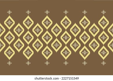 Ikat pattern . Geometric chevron abstract illustration, wallpaper. Tribal ethnic vector texture. Aztec style. Folk embroidery. Indian, Scandinavian, African rug.design for carpet,sarong  
,yellow old