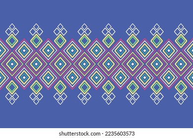 Patrón de Ikat . Ilustración abstracta de chevron geométrico, fondo de pantalla. Textura vectorial étnica tribal. Estilo azteca. bordado popular. Indio, escandinavo, alfombra africana.diseño para alfombra, sarong, azul pastel 