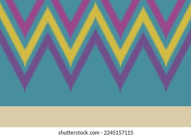 Ikat pattern . Geometric chevron abstract illustration, wallpaper. Tribal ethnic vector texture. Aztec style. Folk embroidery. Indian, Scandinavian, African rug.design for carpet,sarong  ,pastel cute 