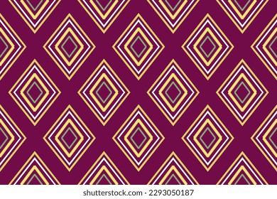 Patrón de Ikat . Ilustración abstracta de chevron geométrico, fondo de pantalla. Textura vectorial étnica tribal. Estilo azteca. bordado popular. Escandinavo indio, alfombra africana.diseño para alfombra, fondo rojo sarong