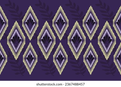 Ikat pattern . Geometric chevron abstract illustration, wallpaper. Tribal ethnic vector texture. Aztec style. Folk embroidery. Indian, Scandinavian, African rug.design for carpet,sarong  