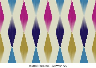 Ikat pattern . Geometric chevron abstract illustration, wallpaper. Tribal ethnic vector texture. Aztec style. Folk embroidery. Indian, Scandinavian, African rug.design for carpet,sarong  