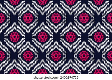 Ikat pattern . Geometric chevron abstract illustration, wallpaper. Tribal ethnic vector texture. Aztec style. Folk embroidery. Indian, Scandinavian, African rug.design for carpet,sarong  