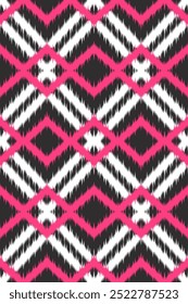 Patrón de Ikat, diseño geométrico, motivo étnico hecho a mano, tribal étnico Ikat, Fondo de pantalla de colores boho, arte de fondo abstracto étnico Ikat, alfombra, batik, tela, ropa