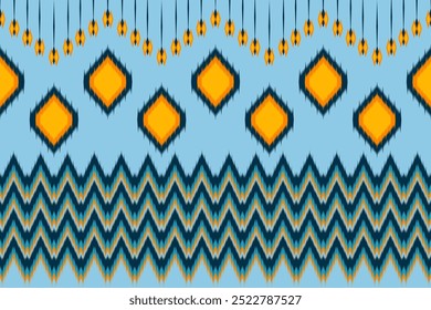 Patrón de Ikat, diseño geométrico, motivo étnico hecho a mano, tribal étnico Ikat, Fondo de pantalla de colores boho, arte de fondo abstracto étnico Ikat, alfombra, batik, tela, ropa
