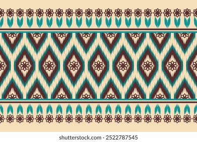 Patrón de Ikat, diseño geométrico, motivo étnico hecho a mano, tribal étnico Ikat, Fondo de pantalla de colores boho, arte de fondo abstracto étnico Ikat, alfombra, batik, tela, ropa