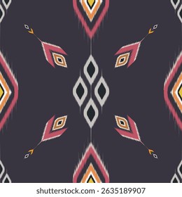 ikat pattern geometric diamond shapes and abstract floral motifs