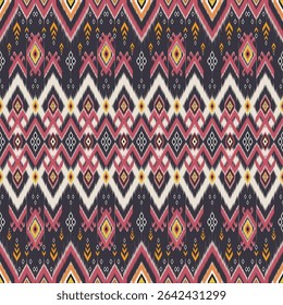 ikat pattern geometric diamond shapes and abstract floral motifs for background