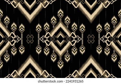 Patrón de Ikat. Patrón geométrico étnico africano, americano, occidental, pakistaní, asiático, azteca, textil y bohemio.diseño para fondo, papel pintado, alfombras, tela, batik, azulejos. Vector paisley Ikat. 