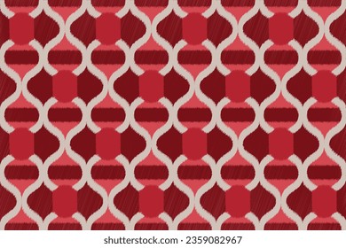 Ikat Pattern, Geometric ethnic pattern design for background or wallpaper, seamless pattern.
