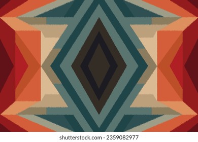 Ikat Pattern, Geometric ethnic pattern design for background or wallpaper, seamless pattern.