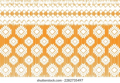 Patrón Ikat Geometric étnico oriental tradicional Diseño para fondo, alfombra, papel pintado, ropa, envoltura, Batik,tela,Ilustración vectorial.estilo bordado.