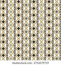 Ikat Muster Gold Grau Geometrisches Design