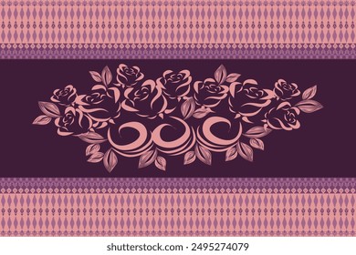Ikat Muster handgezeichnet, Motiv ethnische florale nahtlose Textil, Stickerei, Druck gestreift 
Ornament floral, Muster, Design für Verpackung, Seide, Schal, Hintergrund, Textil, 