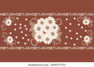 Ikat pattern hand drawn, Motif ethnic  floral seamless textil,  embroidery, print striped ornament floral, pattern, design for wrapping, silk, scarf, background, textile