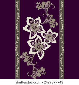 Ikat pattern hand drawn, Motif ethnic  floral seamless textil,  embroidery, print striped ornament floral, pattern, design for wrapping, silk, scarf, background, textile