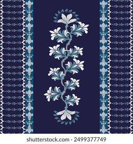 Ikat patrón dibujado a mano, Motivo étnico floral sin costuras textil, bordado, estampado de rayas ornamento, patrón floral, diseño para envolver, seda, bufanda, fondo, textil