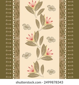 Ikat pattern hand drawn, Motif ethnic  floral seamless textil,  embroidery, print striped ornament floral, pattern, design for wrapping, silk, scarf, background, textile