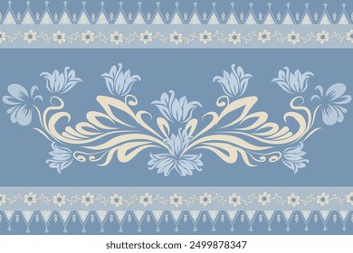 Ikat pattern hand drawn, Motif ethnic  floral seamless textil,  embroidery, print striped ornament floral, pattern, design for wrapping, silk, scarf, background, textile