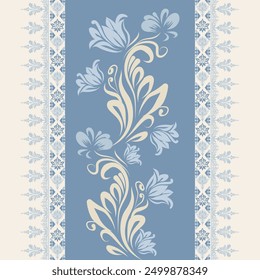 Ikat pattern hand drawn, Motif ethnic  floral seamless textil,  embroidery, print striped ornament floral, pattern, design for wrapping, silk, scarf, background, textile