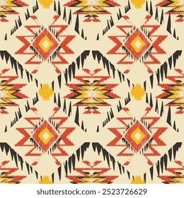 Ikat pattern hand drawn, Motif ethnic  floral seamless textil,  embroidery, print striped ornament floral, pattern, design for wrapping, silk, scarf, background, textile, 