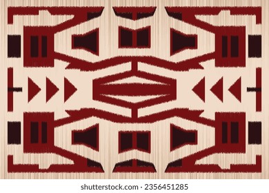 Ikat Pattern, illustration design for texture or fabric print. Indigo pattern, blue background, colorful pattern, diamond pattern.