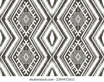 Ikat pattern large white fabric Abstract Aztec Symbol Illustration Geometric Vector Pattern Ethic Nature Native Tribal Work Background Backdrop Wallpaper Printing Textile Clothing Fashion Decorative 