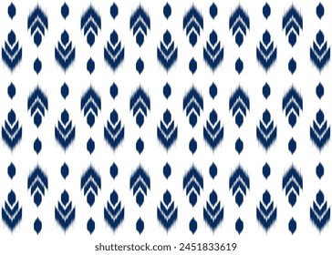 Ikat pattern on white background.Blue chevron pattern.Navajo pattern.Zigzag.Geometric shape.DIgital design.Ethnic.Illustration.Modern.Design for rug.Blanket..Dress.Carpet.Printing.Tablecloth.Knitted